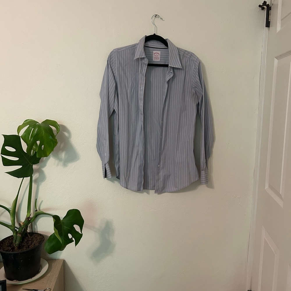 Brooks Brothers Blue Striped Button-Up Shirt
